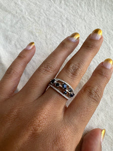 ANILLO PLATA CON ZAFIROS