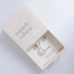 TOPOS CUADRADOS SILVER+ MAXI EARCUFF+ EARCUFF TRENZA