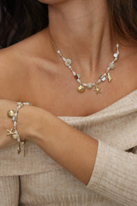 SET COLLAR + PULSERA ENCANTO MARINO PIEDRA PEQUEÑA