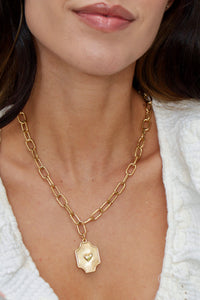 COLLAR ESLABON MEDALLÓN DE AMOR