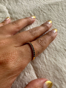 ANILLO PENSIL BAÑO DE ORO CON CIRCONES AZUL