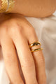 SET 2 ANILLOS ONDAS GOLD