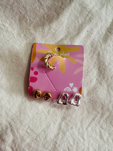 SET ARETES X 2 +  EARCUFF TRENZA