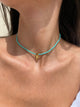SET CHOKER TURQUESA + ARETES RAYO